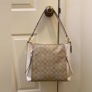 Coach shoulder bag with detachable crossbody strap
